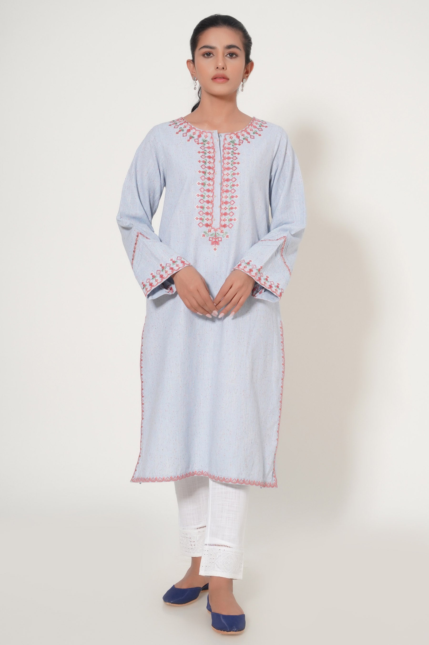 Stitched 1 Piece Embroidered Multi Neps Shirt